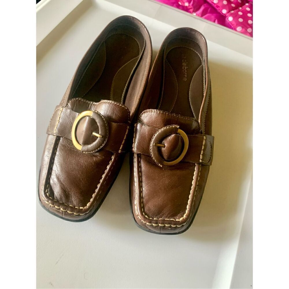Liz Claiborne Brown Leather Mules